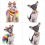Rainbow Dog Costume Set with Headband and Tutu