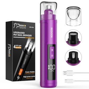 IREDOON Electric Dog Nail Grinder with LED Lights