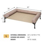 Veehoo Elevated Dog Bed with Removable Bolster
