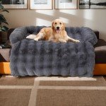 Cozy Dark Grey Dog Sofa Bed Mat