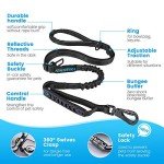 Iokheira Adjustable Bungee Dog Leash with Padded Handles