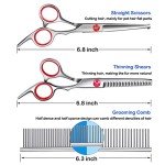 Elfirly Dog Grooming Scissors Kit with Nail Clippers