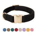 Soft Velvet Dog Collar with Safety Metal Buckle