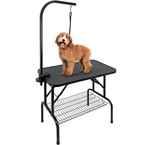 Adjustable Height Dog Grooming Table 32" Black