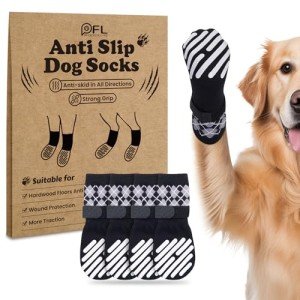 Anti-Slip Dog Socks for Indoor Walking, 2 Pairs