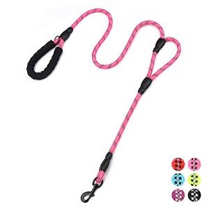Heavy Duty 6ft Double Handle Dog Lead - Pink