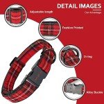 Adjustable Soft Plaid Dog Collar for All Sizes