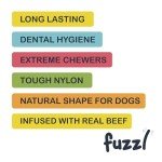 Fuzzl Tough Beef Infused Wishbone Dog Chew Toy