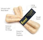 Fuzzl Tough Beef Infused Wishbone Dog Chew Toy