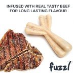 Fuzzl Tough Beef Infused Wishbone Dog Chew Toy