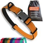 Adjustable Reflective Collar for Medium Dogs - Orange