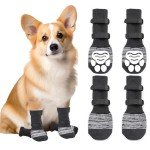 LUVDECO Anti-Slip Dog Socks with Adjustable Straps