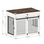 Stylish Wooden Dog Crate with Sliding Doors