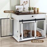 Stylish Wooden Dog Crate with Sliding Doors