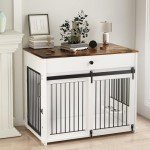 Stylish Wooden Dog Crate with Sliding Doors