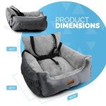Cozy Dog Car Seat with Safety Leash - Grey