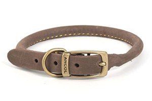Ancol Timberwolf Leather Round Dog Training Collar
