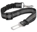 Adjustable Dog Car Seat Belt - Black Elastic
