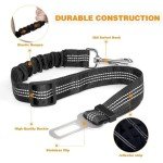 Adjustable Dog Car Seat Belt - Black Elastic