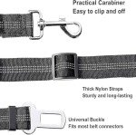 Adjustable Dog Car Seat Belt - Black Elastic