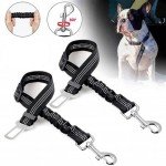 Adjustable Dog Car Seat Belt - Black Elastic