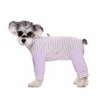 Small Dog Recovery Suit - Purple Stripe Pajamas