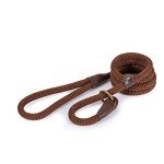 Ancol Nylon Rope Slip Lead - 1.5m Brown