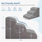 Dripex 3-Step Non-Slip Dog Stairs - Grey