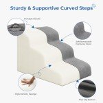 Dripex 3-Step Non-Slip Dog Stairs - Grey