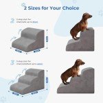 Dripex 3-Step Non-Slip Dog Stairs - Grey