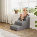 Dripex 3-Step Non-Slip Dog Stairs - Grey