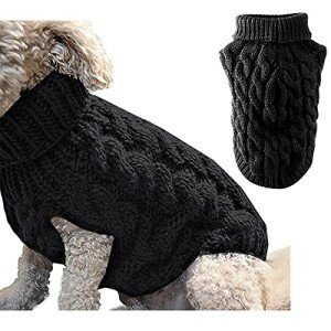Cozy Turtleneck Sweater for Dogs - Black S
