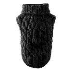 Cozy Turtleneck Sweater for Dogs - Black S