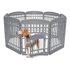 Iris Ohyama 8-Panel Lockable Dog Playpen
