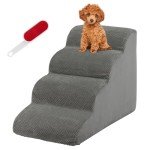 COSTWAY 4-Step Dog Stairs with Washable Cover