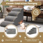 COSTWAY 4-Step Dog Stairs with Washable Cover