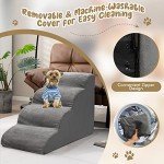 COSTWAY 4-Step Dog Stairs with Washable Cover