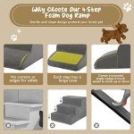 COSTWAY 4-Step Dog Stairs with Washable Cover