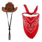 Dog Cowboy Costume with Hat and Bandana