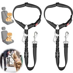 Adjustable Dog Car Seat Belts - 2 Pack