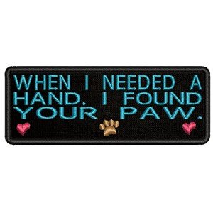 Love My Dog Paw Embroidered Iron-On Patch