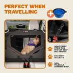 CADOCA® L Foldable Dog Travel Crate - Grey