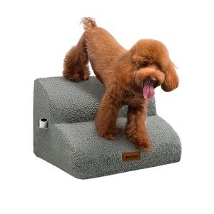 Non-Slip Pet Stairs for Small Dogs - Light Grey