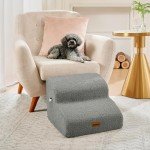Non-Slip Pet Stairs for Small Dogs - Light Grey