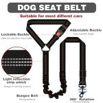 Adjustable Dog Car Seat Belt with Bungee 2 Pack