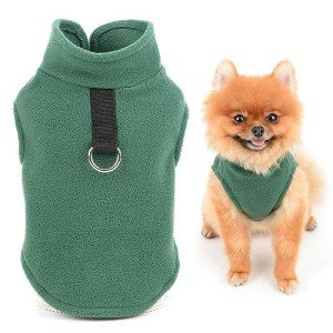Cozy Green Fleece Vest for Small Dogs