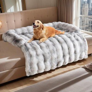 Cozy Gradient Grey Dog Sofa Bed Mat