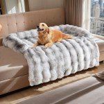 Cozy Gradient Grey Dog Sofa Bed Mat