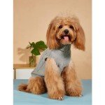 Cozy Grey Dog Turtleneck Sweater for Winter
