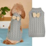 Cozy Grey Dog Turtleneck Sweater for Winter